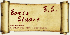Boris Slavić vizit kartica